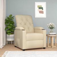 Fauteuil verstelbaar stof crèmekleurig - thumbnail