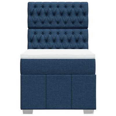 Boxspring met matras stof blauw 100x200 cm - thumbnail