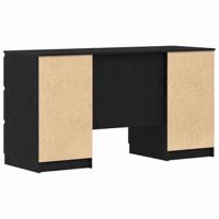 Bureau Zwart eiken 140 x 50 x 76 cm Bewerkt hout - thumbnail