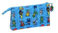 Pennenetui met 3 vakken PJ Masks Blauw 22 x 12 x 3 cm - thumbnail