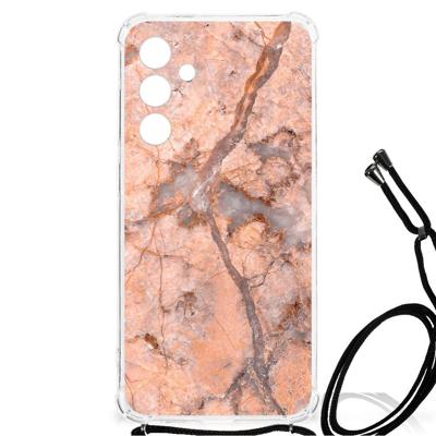 Samsung Galaxy A55 Anti-Shock Hoesje Marmer Oranje Samsung Galaxy A55 Anti-Shock Hoesje Marmer Oranje