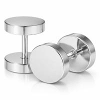 LGT Jewels Stud oorbellen Edelstaal zilverkleurig 4mm - thumbnail