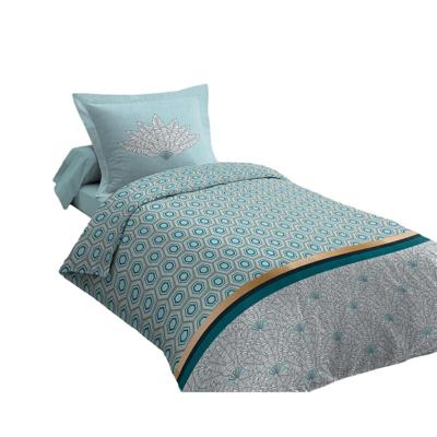Dekbedset 140x200 cm HOME LINGE PASSION LOUXOR: Dekbedovertrek + 1 kussensloop - 100% Katoen, draaddichtheid 57 - Smaragdgroen