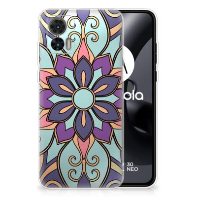 Motorola Edge 30 Neo | TPU Case | Purple Flower