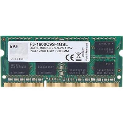 G.Skill 4GB DDR3-1600 Werkgeheugenmodule voor laptop DDR3 4 GB 1 x 4 GB 1600 MHz 204-pins SO-DIMM F3-1600C9S-4GSL