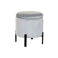 Voetensteun DKD Home Decor Grijs Metaal Polyester (42 x 42 x 42 cm) - thumbnail