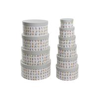 Multi-functionele Kist DKD Home Decor Wit Kinderen Multicolour Blommor Karton (37,5 x 37,5 x 18 cm) - thumbnail