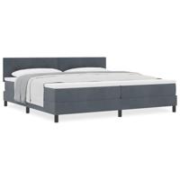 Boxspringbed met Matras Donkergrijs 200 x 200 cm Stof - thumbnail