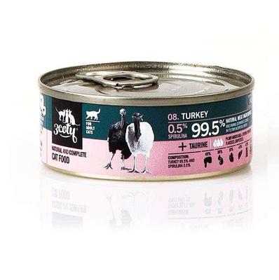 3COTY Turkey with spirulina - nat kattenvoer - 80g