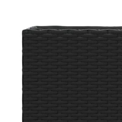 VidaXL Plantenbakken met wielen 2 st 107x32x38 cm poly rattan zwart