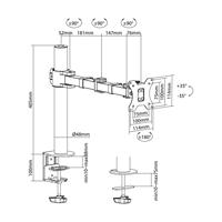 ACT Monitorarm max 32 office solid pro, 1 scherm - thumbnail