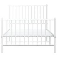 Bedframe met hoofd- en voeteneinde staal wit - thumbnail