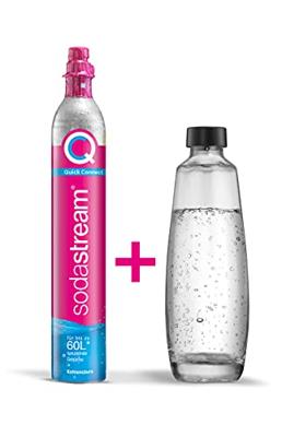 SodaStream Quick Connect CO2-reservecilinder CQC + glazen fles bruiswatertoestel - thumbnail