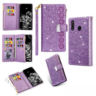 Voor Huawei P30 lite Multi-card Slots Starry Sky Laser Carving Glitter Zipper Horizontale Flip Lederen Case met Holder & Wallet & Lanyard(Paars) Voor Huawei P30 lite Multi-card Slots Starry Sky Laser Carving Glitter Zipper Horizontale Flip Lederen Case met Holder & Wallet & Lanyard(Paars)
