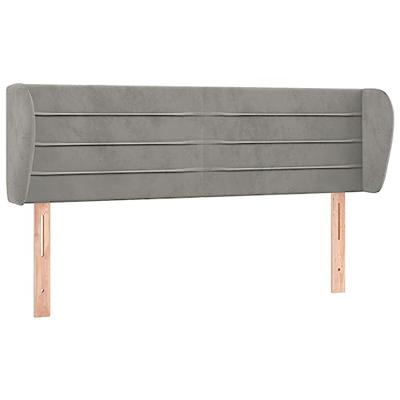 Hoofdbord met randen 147x23x78/88 cm fluweel lichtgrijs