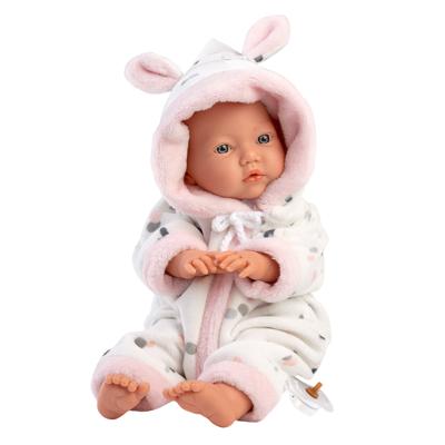 Newborn babypop Mila met zacht stippenpakje - 32 cm
