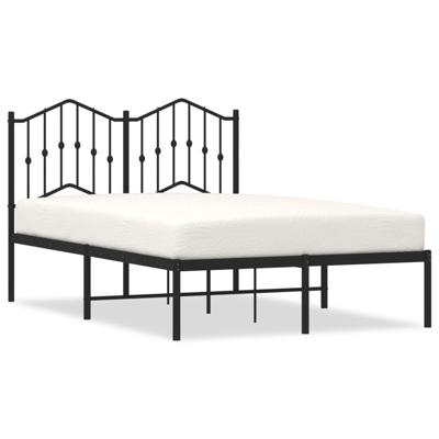 Bedframe met hoofdbord metaal zwart 120x190 cm