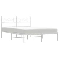 Bedframe met hoofdbord metaal wit 140x190 cm - thumbnail