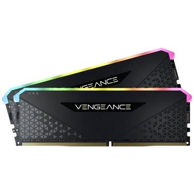 Corsair 16 gb ddr4-3200 kit werkgeheugen (zwart, cmg16gx4m2e3200c16, vengeance rgb rs, xmp 2.0)