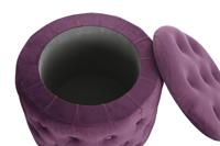 Voetensteun DKD Home Decor Paars Polyester Bordeaux Hout MDF (70 x 70 x 42 cm) - thumbnail