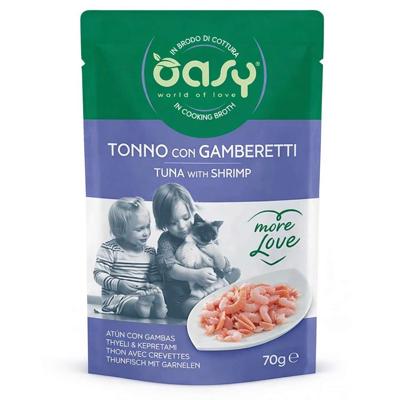 OASY More Love Tuna with shrimp - nat kattenvoer - 70g