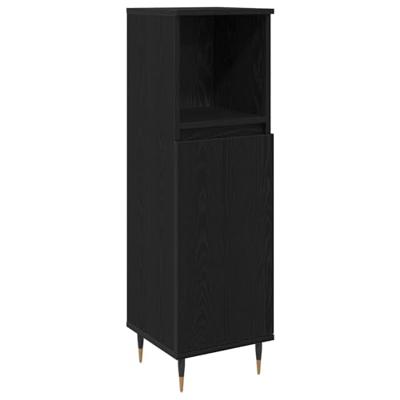 Badkamermeubelset met opslag 3 pcs Zwart Eiken 30 x 30 x 180 cm