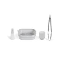 Set van 4 accessoires voor olievrije frituurpan - LIVOO - MEN428 - 1 opvouwbare 2-in-1 vorm - 1 set van 12 vormen - 1 borstel - 1 tang - thumbnail