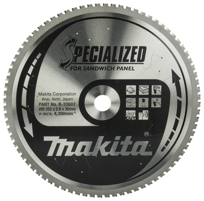 Makita Cirkelzaagblad voor Sandwichpaneel | Specialized | Ø 355mm Asgat 20mm 80T - B-33607