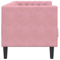 Driezitsbank Chesterfield-stijl met bolsters fluweel roze - thumbnail