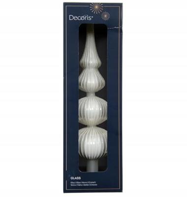 Piek glas L7,2b7,2h31 cm winterwit a3 Decoris - Decoris