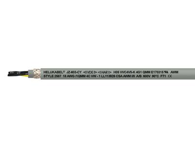 HELU JZ-603-CY Stuurstroomkabel 4 G 0.75 mm² Grijs 83732-500 500 m