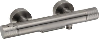 Ben Engraved Line badkraan met watervaluitloop thermostatisch gunmetal