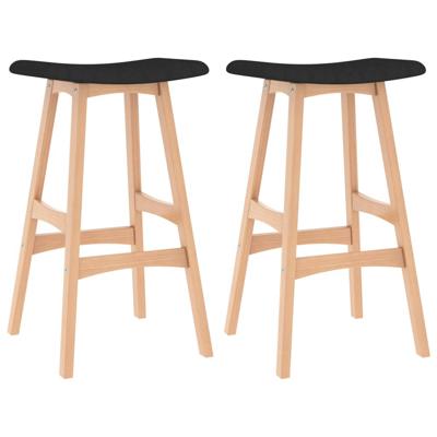 vidaXL Barkrukken 2 st stof zwart