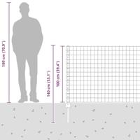 VidaXL Hek met paal groen 1 x 25 m staal - thumbnail