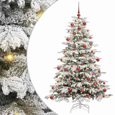 VidaXL Kunstmatige inklapbare kerstboom wit 180 cm pe en pvc