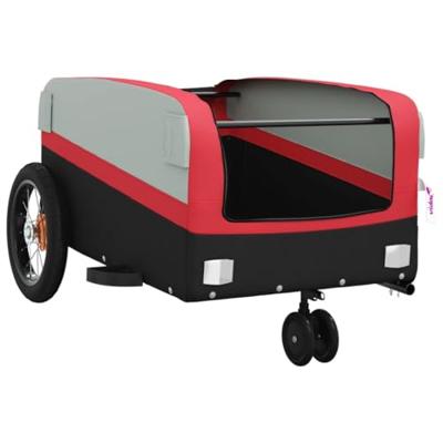 Fietstrailer 30 kg ijzer zwart en rood - thumbnail