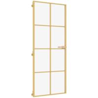 VidaXL Binnendeur smal 93x201,5 cm gehard glas en aluminium goudkleur - thumbnail