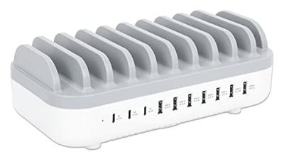 Manhattan 10-Port USB Power Delivery 120 W Laad- en managementsysteem Station IPhone ® 14, 14 Pro, 14 Pro Max, 13, 13 Pro, 13 Pro Max, 13 mini, SE 2022, X, XS,