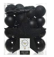 Kerstballen mix 33 st Zwart Kerst Decoris - Decoris - thumbnail