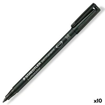 Permanente markeerstift Staedtler Lumocolor 317-9 Zwart (10 Stuks)