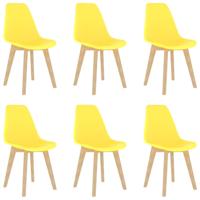 Eetkamerstoelen 6 st kunststof geel - thumbnail
