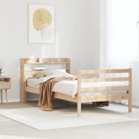 Bedframe met hoofdbord massief grenenhout 100x200 cm - thumbnail