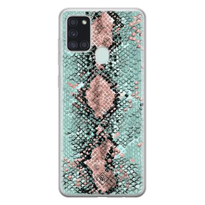 Samsung Galaxy A21s siliconen hoesje - Snake pastel