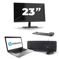 HP EliteBook 850 G2 - Intel Core i7-5e Generatie - 15 inch - 8GB RAM - 256GB SSD - Windows 11 + 1x 23 inch Monitor - thumbnail