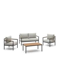 Kave Home Loungeset 'Aiguafreda' 2-zits bank, 2 fauteuils en salontafel - thumbnail