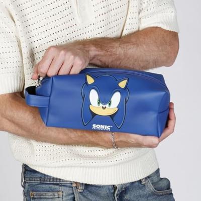 Sonic - The Hedgehog Plus Brick Travel Toiletry Bag SEGA Sight Blue