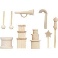 Creativ Company Kleine houten accessoires voor decoratie set, 13dlg. - thumbnail
