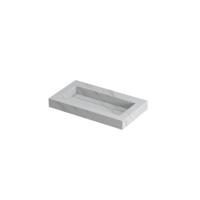 INK Pitch Wastafel Keramische Slab Bak met Drain en Front en Side Skirts Zonder Kraangat - 800x450x90 mm - Calacatta Mat - thumbnail