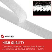 VELCRO® VEL-EC60214 Klittenband Om vast te plakken Haak- en lusdeel (l x b) 2500 mm x 20 mm Wit 2.5 m - thumbnail