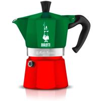Italiaanse koffiezetter - BIALETTI - Moka Express Italia - Geschikt voor alle kookplaten behalve inductie - 3 kopjes - 100 ml - Groen / Rood - thumbnail